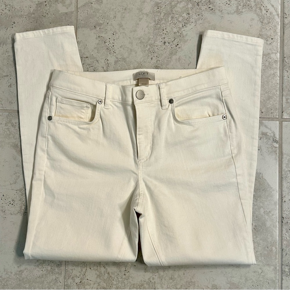 NWOT Loft Outlet Skinny Jeans Ivory Size 6P